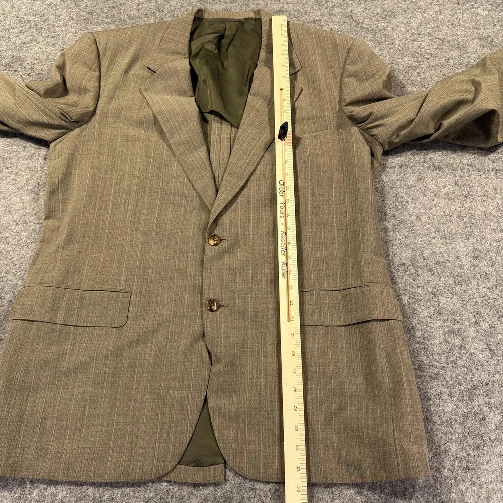 Oxxford Clothes Suit Jacket Mens 43 L Brown Wool Super Worsted Aristocrat Cachet